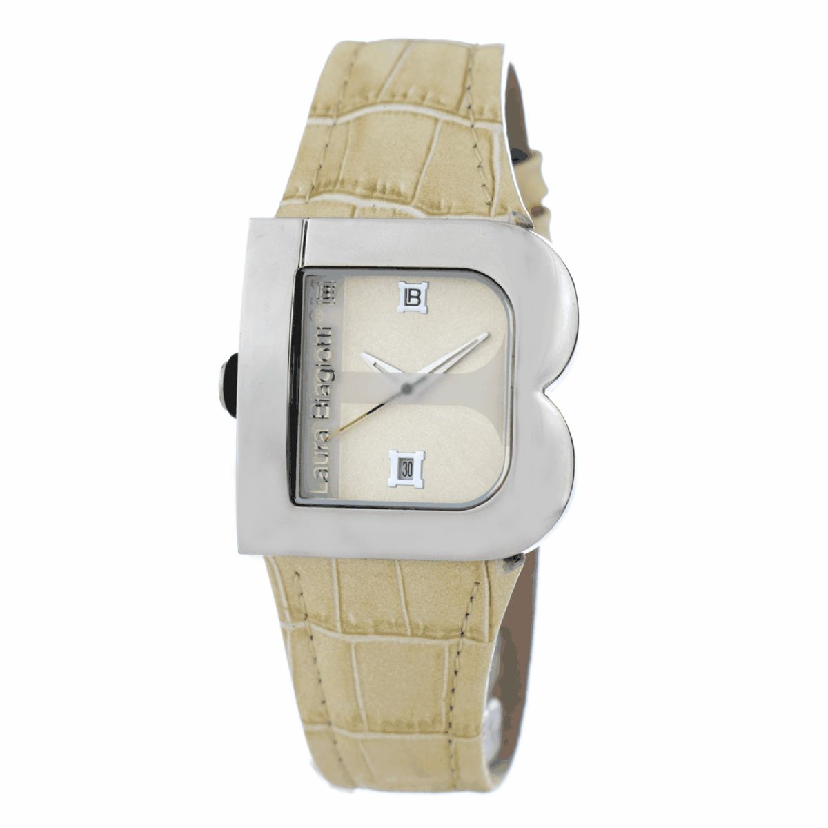 Laura Biagiotti rosafarbene Lederuhr