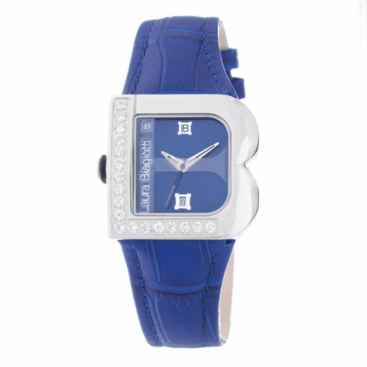 Laura Biagiotti Orangefarbene Lederuhr