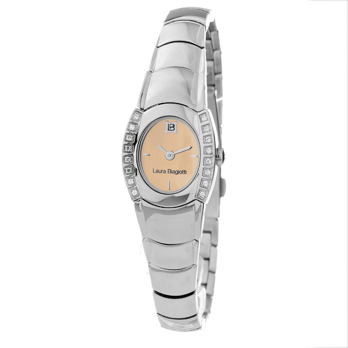 Laura Biagiotti Orangefarbene Lederuhr