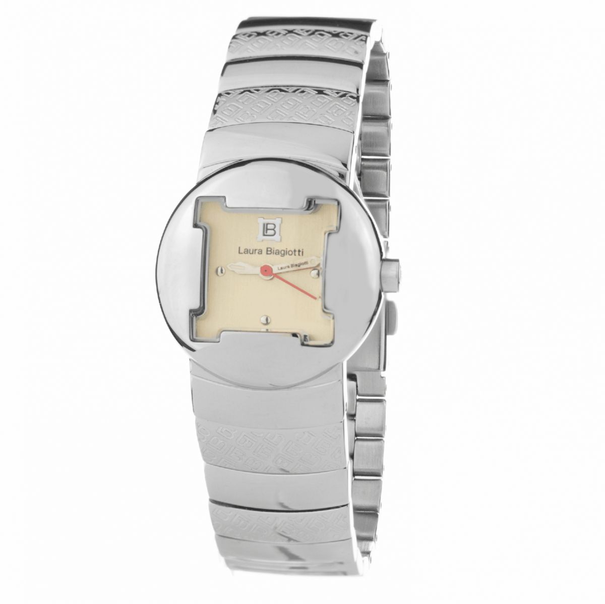Laura Biagiotti Orangefarbene Lederuhr