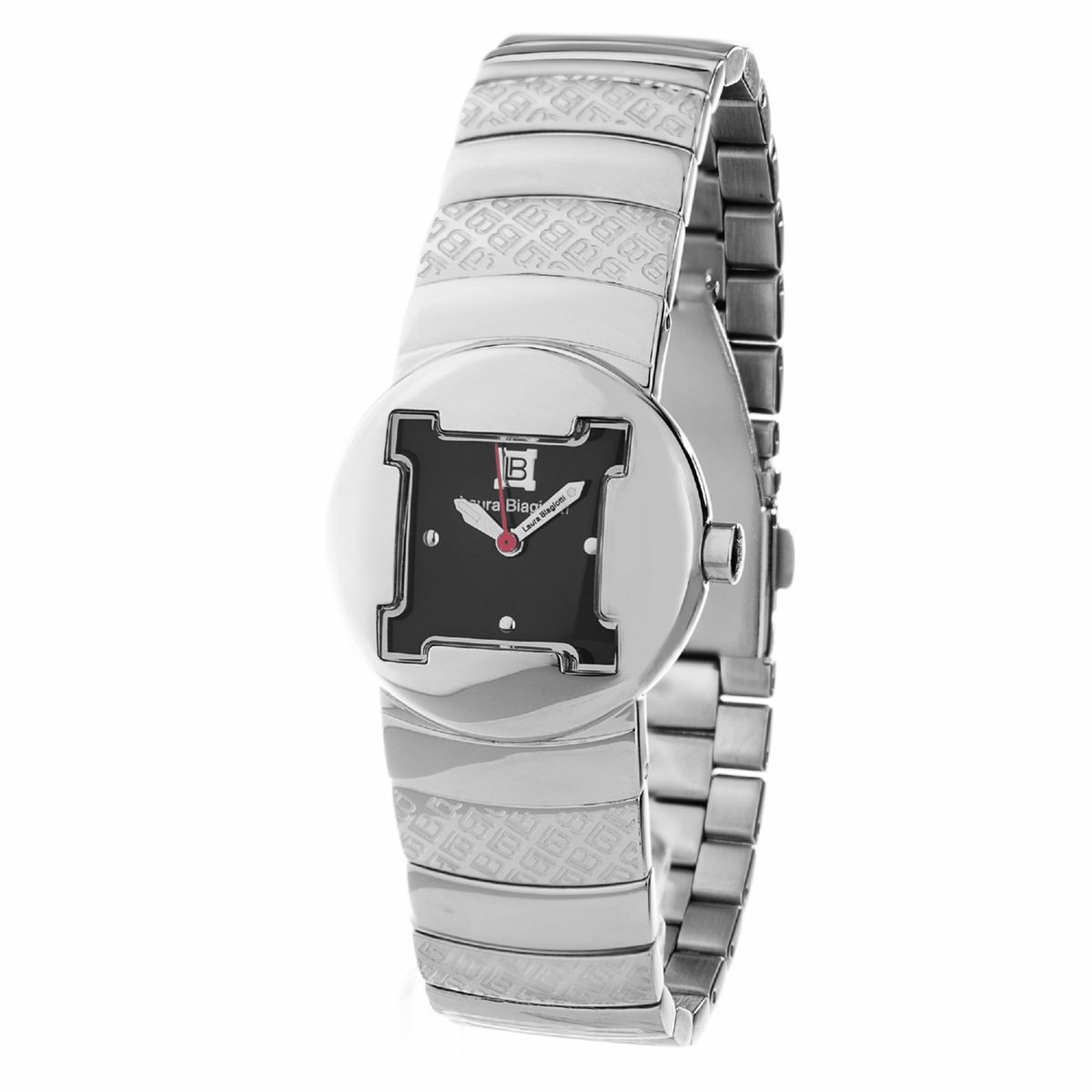 Laura Biagiotti Orangefarbene Lederuhr