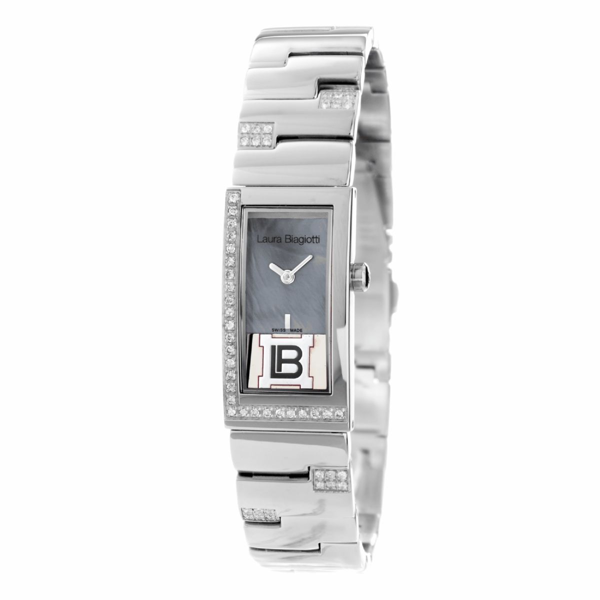 Laura Biagiotti Orangefarbene Lederuhr