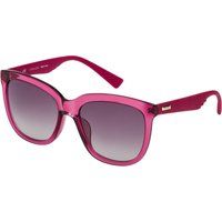 Fuchsiafarbene Sonnenbrille mit eckigem Acetatrahmen
