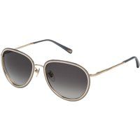 Ovale Metall Sonnenbrille mit Farbverlaufsglas