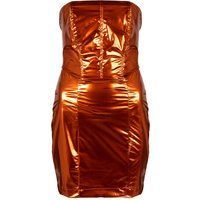 Metallisches trägerloses Minikleid