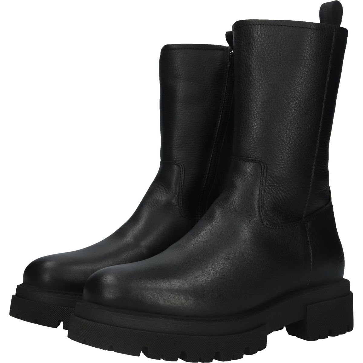 Klobige Lederstiefel in Wadenhöhe