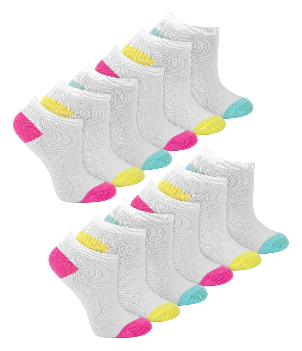 Sock Snob - 3 Paires Fille Chaussettes Basses Sports | Chaussettes Coton Courtes - Blanc