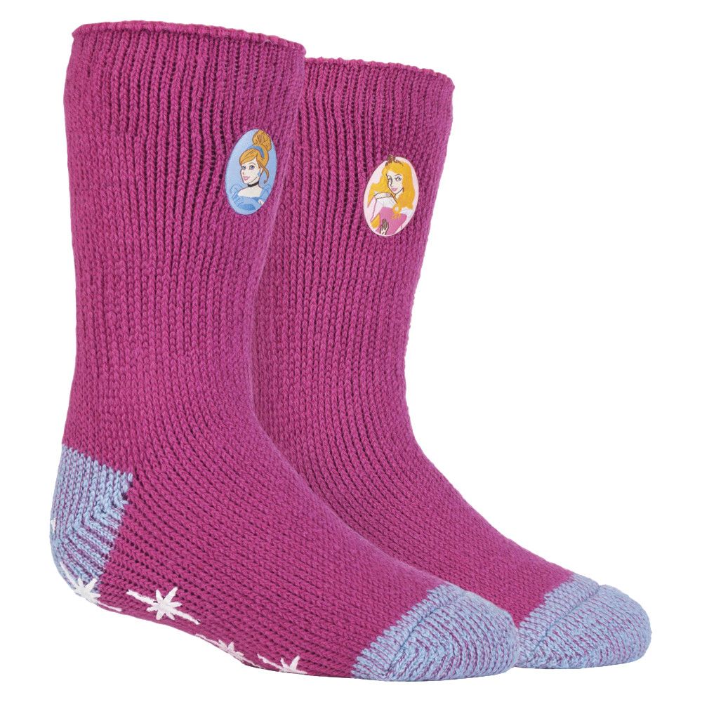 Wärmehalter - Kinder-Charakter rutschfeste 2.3 TOG Winter warme thermische Pantoffel Socken mit Greifern - Disney Princess