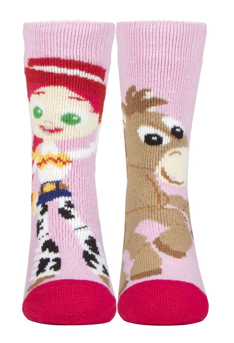 Kinder Toy Story Thermosocken | Wärmehalter | Winter-Neuheitssocken für Jungen & Mädchen | Woody & Buzz, Jessie & Bullseye - Jessie & Bullseye