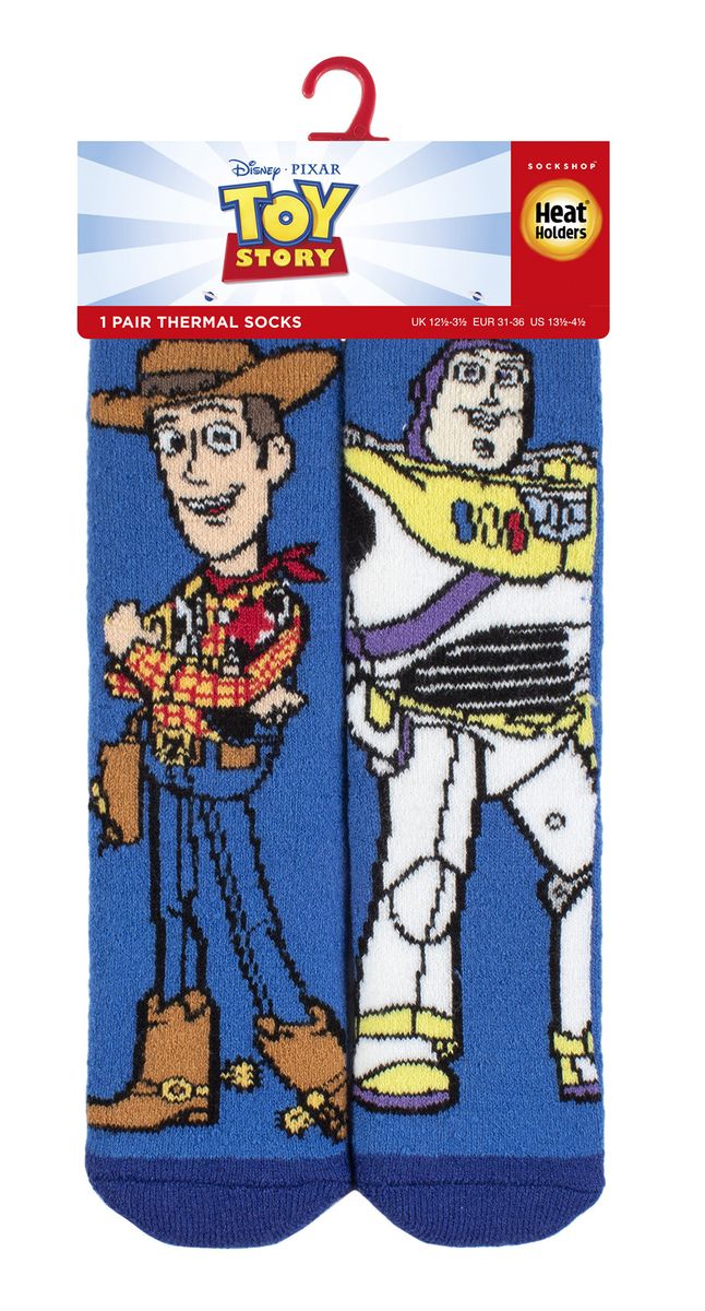 Kinder Toy Story Thermosocken | Wärmehalter | Winter-Neuheitssocken für Jungen & Mädchen | Woody & Buzz, Jessie & Bullseye - Woody & Buzz