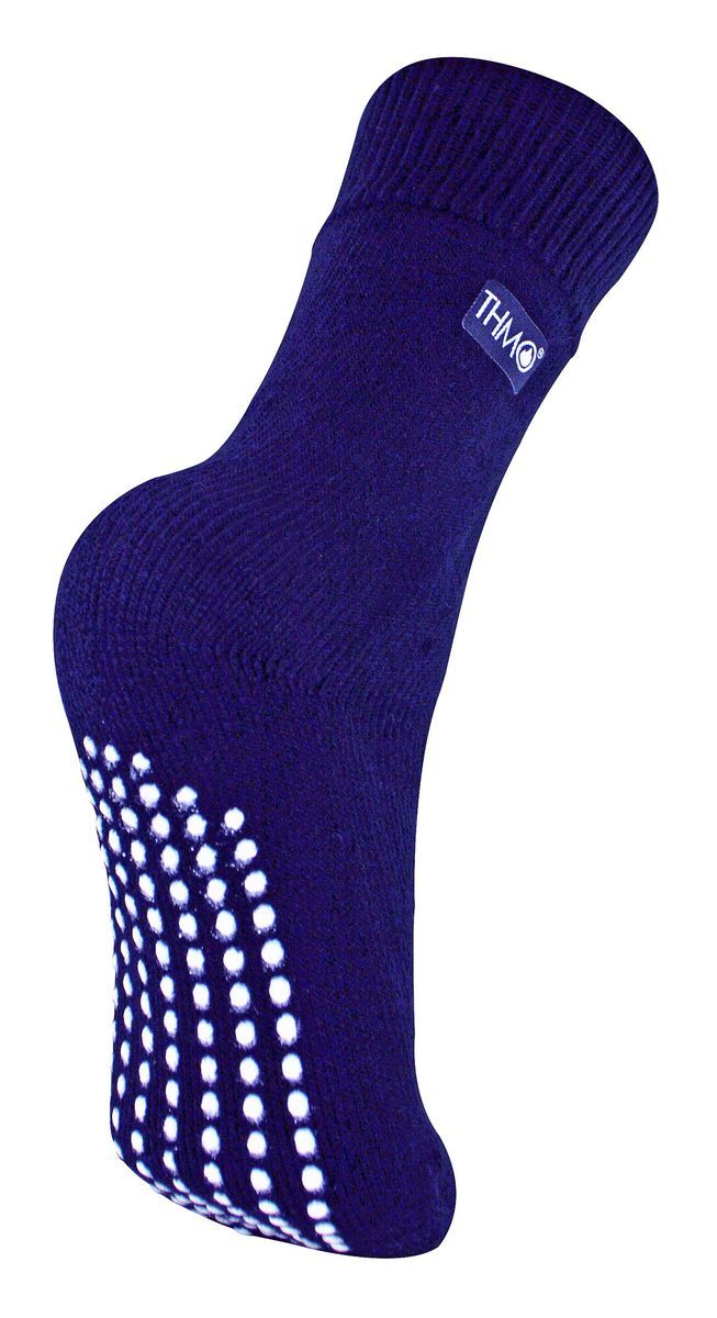 Kids Indoor Slipper Socken mit Greifern | THMO | Thick & Warm Comfort Loose Top Non Slip Thermal Socks - Navy