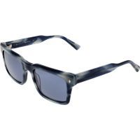Eckige Sonnenbrille mit blauem Acetatrahmen