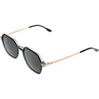 Geometrische schwarze und goldene Sonnenbrille