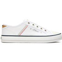 Weiße Canvas Schlupf-Sneakers