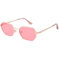 Rosa achteckige Sonnenbrille