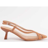Slingback-Pumps mit Mesh und spitzer Zehenpartie