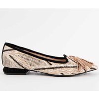 Gewebte Ballerinas mit Quaste