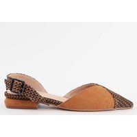 Zweifarbige Slingback Ballerinas mit Spitze