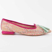 Gewebte Ballerinas mit spitzer Zehenpartie und Quaste