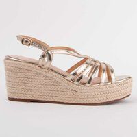 Metallische Espadrille-Sandalen mit Keilabsatz