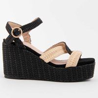 Gewebte Espadrille-Sandalen mit Keilabsatz