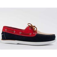 Trikolore Leder Bootsschuhe