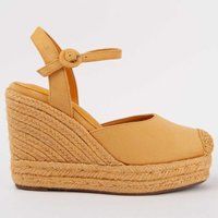 Espadrille Keilsandalette mit Knöchelriemen