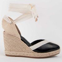 Keil-Espadrille mit Knöchelbändern