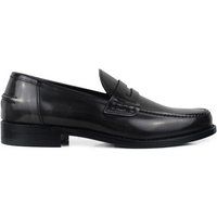 Schwarzer Leder Penny Loafer Halbschuh