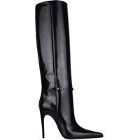 Elegante schwarze Kniehohe Lackleder Stiefel