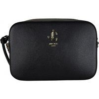 Schwarze Leder Kameratasche mit Logo