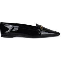 Schwarze Lackleder Loafer mit Spitze