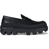 Schwarze Leder Loafer mit Profilsohle