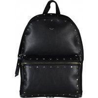 Schwarzer Lederrucksack mit Sternnieten