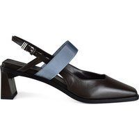 Schokoladenbraune Slingback-Sandalen mit Riemen