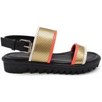 Leder-Plateausandalen mit zwei Riemen