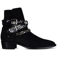 Schwarze Wildleder Bandana Schnalle Stiefeletten