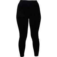 Schwarze, hoch taillierte Samt Leggings