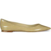 Beige Ballerinas aus Leder mit spitzer Zehenpartie