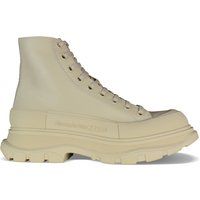 Beige Tread Slick Leder Stiefeletten