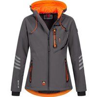 Graue Softshell-Outdoorjacke für Damen