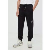 Schwarze Fleece-Freizeithose für Herren