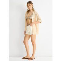 Gehäkelte Strickjacke mit offener Vorderseite
