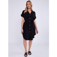 Oversized Schwarzes Utility-Hemdkleid