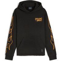 Baumwoll-Hoodie mit Flammen-Grafik