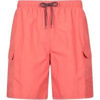 Herren Korallenfarbene Cargo Badeshorts