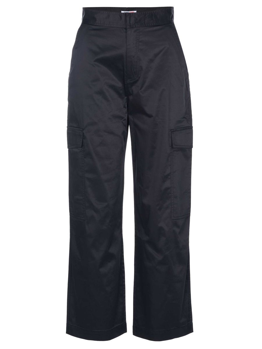Weitgeschnittene Cargo-Hose aus Satin