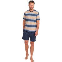 Gestreiftes Herren-Kurzarm-Pyjama-Set