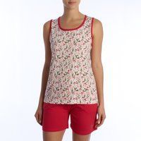 Geblümtes Baumwoll-Top und Shorts Set