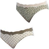 Baumwollslips Set mit Spitzendetails